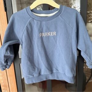 Parker monogrammed embroidered crewneck pullover toddler boy slate personalized